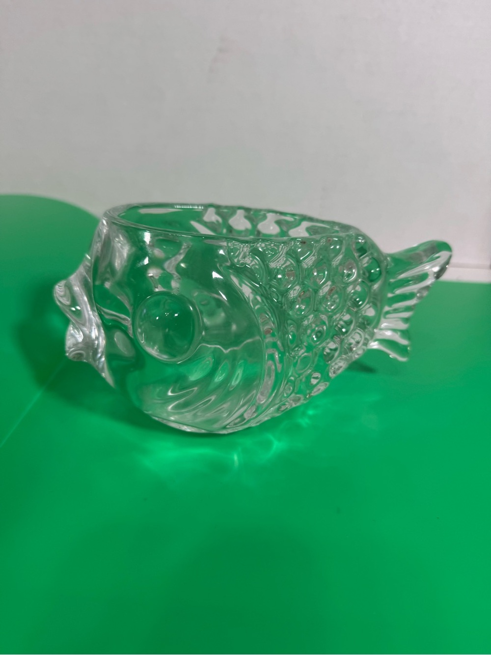 Whimsical Clear Glass Fish Vessel, Cocktail Glass, Candy Dish, Trinket Holder